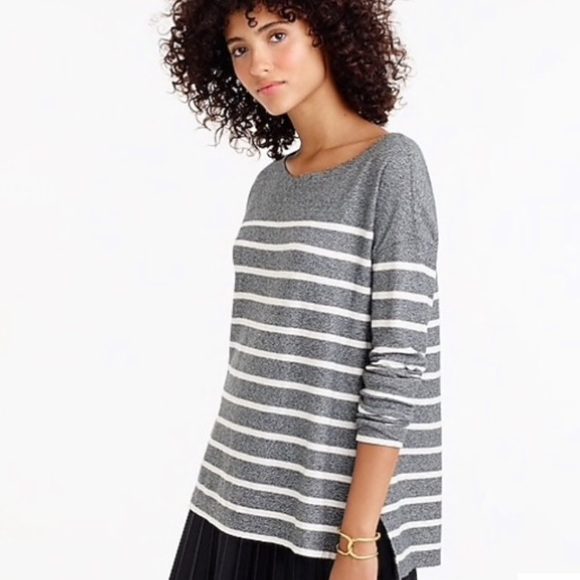 J.CREW XS Deck Striped Tee Gray White - Picture 1 of 8